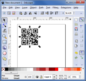 Inkscape : importer le QR code